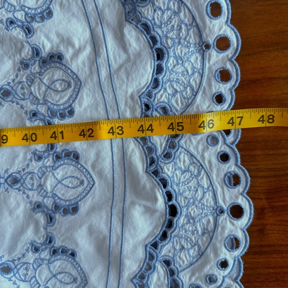 Jonathan Simkhai white & sky blue eyelet midi dress S/M Please read about size - Picture 16 of 16